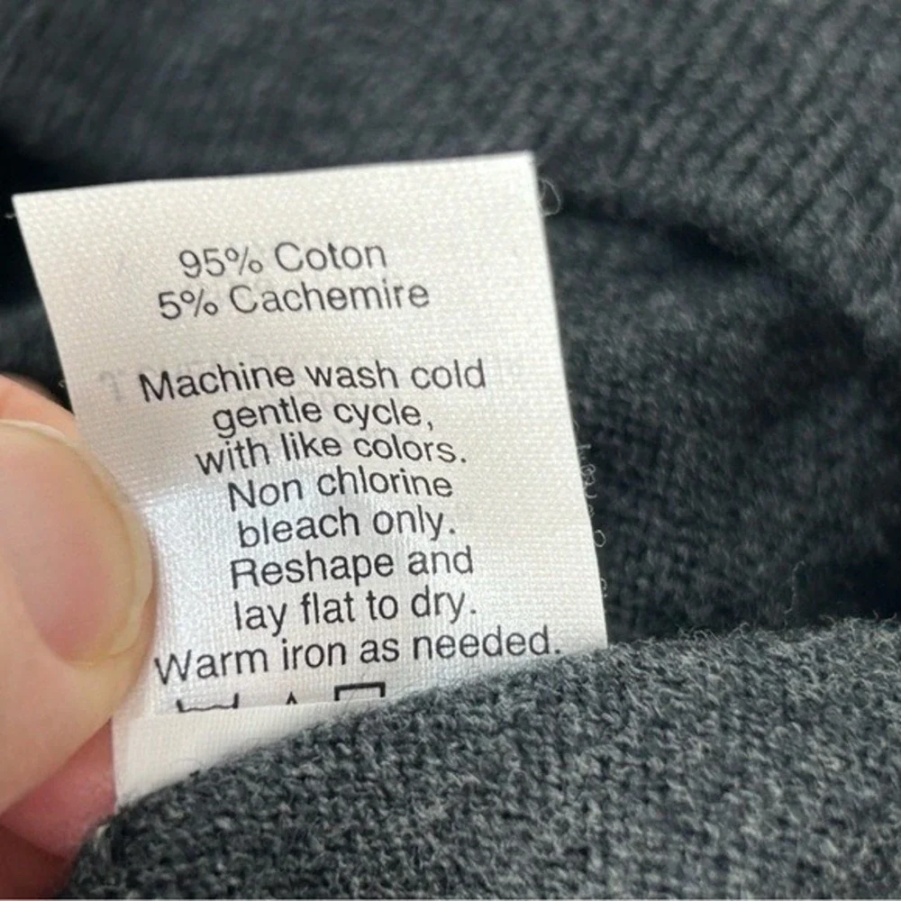 J. Crew Cotton &‎ Cashmere Black V-Neck Sweater Small